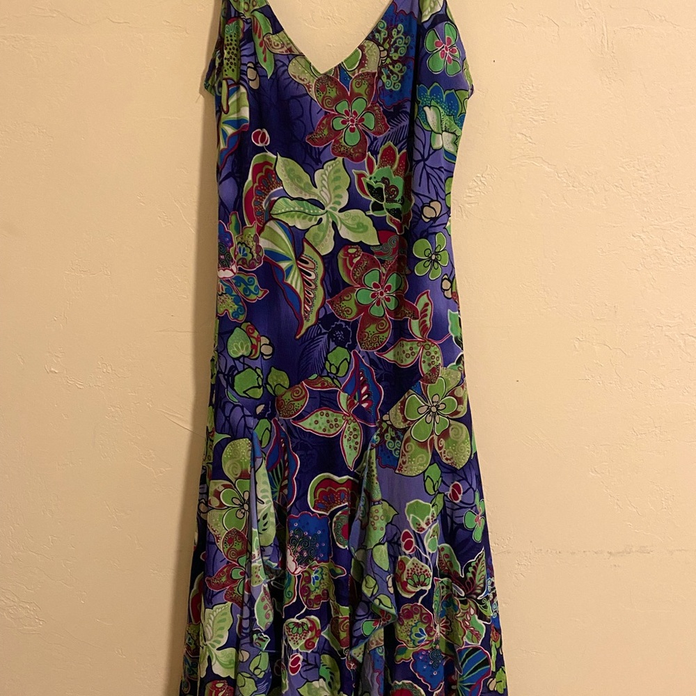 Sun Dress - print, flat skirt
